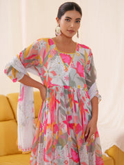Women Ethnic Motifs Embroidered Kurta With Trousers & Dupatta-MLWSHKS4293WHT