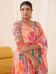 Women Ethnic Motifs Embroidered Kurta With Trousers & Dupatta-MLWSHKS4294ORG