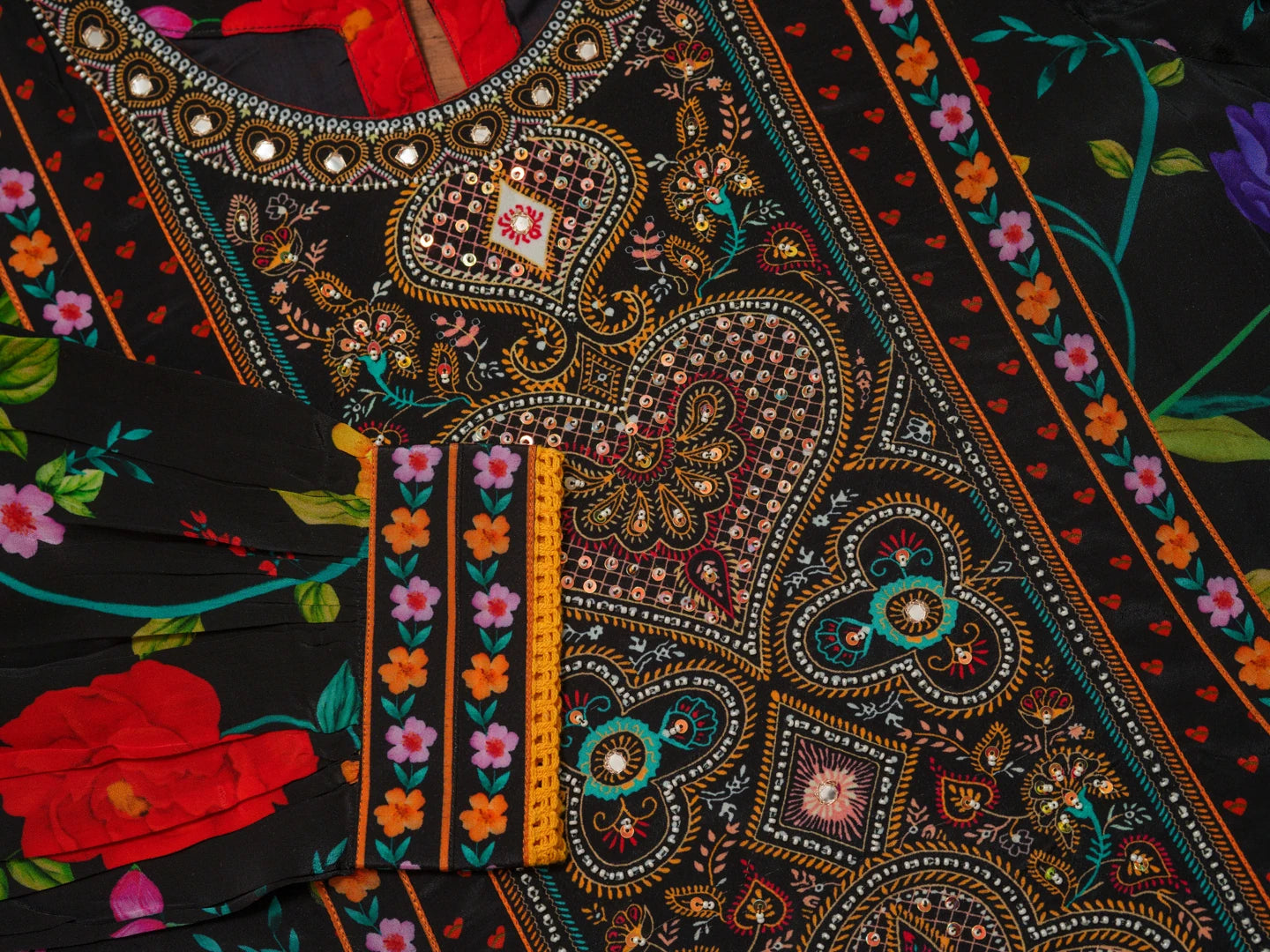 Women Ethnic Motifs Embroidered Kurta With Trousers & Dupatta