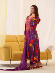 Women Ethnic Motifs Embroidered Kurta With Trousers & Dupatta-MLWSHKS4301PUP