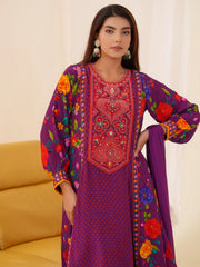 Women Ethnic Motifs Embroidered Kurta With Trousers & Dupatta-MLWSHKS4301PUP