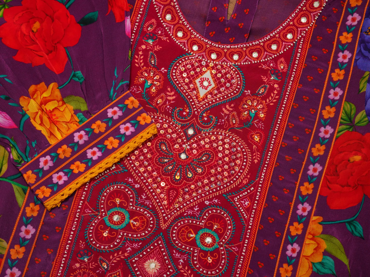 Women Ethnic Motifs Embroidered Kurta With Trousers & Dupatta
