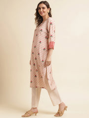 Peach Colour Muslin Cotton Fabric Top Bottom And Dupatta Set-MLWSHKS4340PCH
