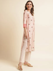 Peach Colour Muslin Cotton Fabric Top Bottom And Dupatta Set-MLWSHKS4340PCH