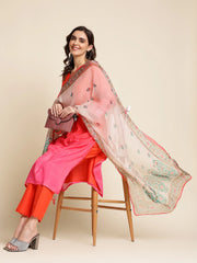 Modal Fabric Red Colour Top Bottom Dupatta Set-MLWSHKS4341RED