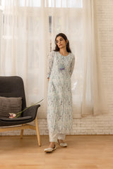 Linen Cotton White Colour Top Bottom Dupatta Set-MLWSHKS4344WHT