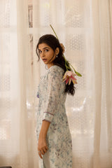 Linen Cotton White Colour Top Bottom Dupatta Set-MLWSHKS4344WHT