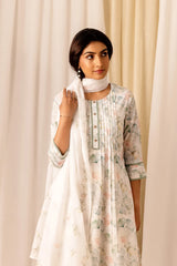 Linen Cotton White Colour Top Bottom Dupatta Set-MLWSHKS4345WHT