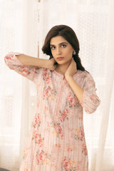 Linen Cotton Peach Colour Top Bottom Dupatta Set-MLWSHKS4346PCH