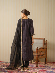 Dola Jecquard Black Colour Top Bottom Dupatta Set-MLWSHKS4348BLK