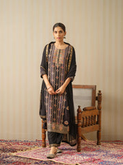 Dola Jecquard Black Colour Top Bottom Dupatta Set-MLWSHKS4348BLK