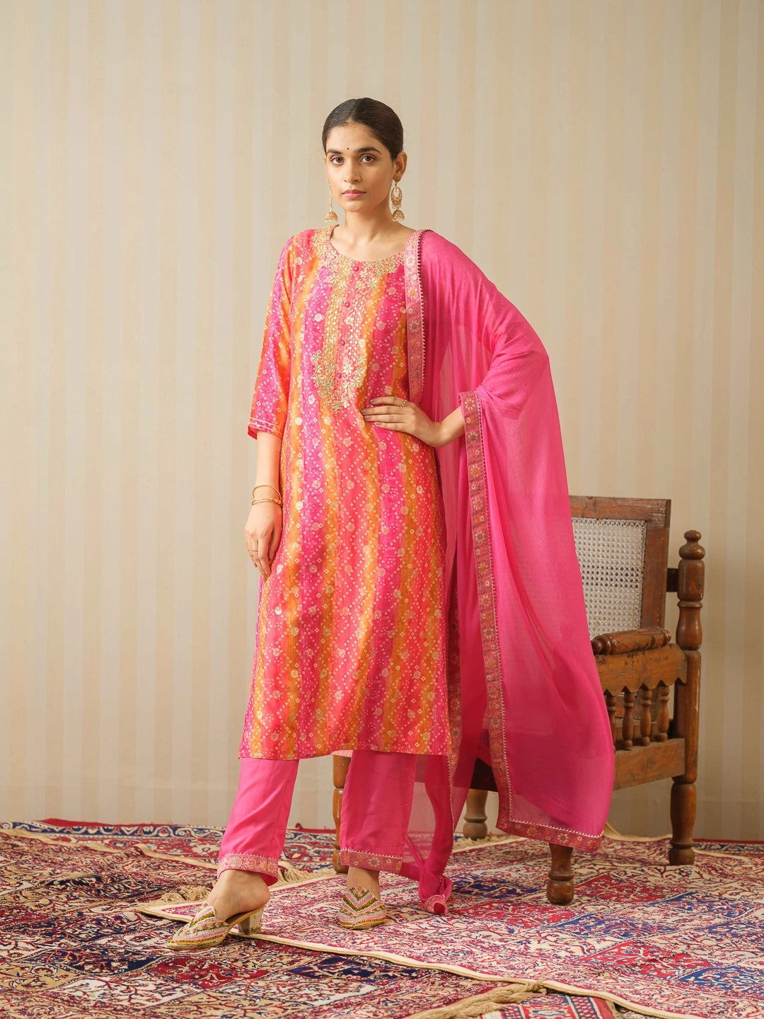 Dola Jecquard Pink Colour Top Bottom Dupatta Set-MLWSHKS4349PNK