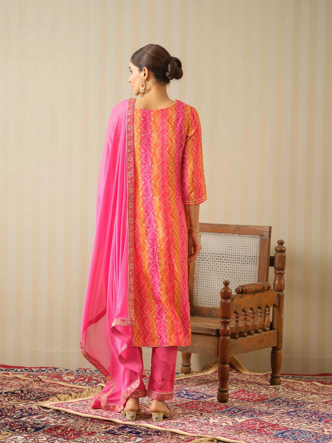 Dola Jecquard Pink Colour Top Bottom Dupatta Set