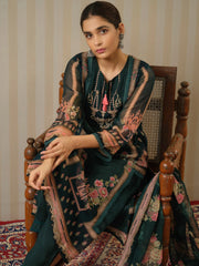 Oraganza Fabric Green Colour Top Bottom Dupatta Set-MLWSHKS4350GRN