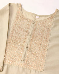 Chinon Silk Fabric Olive Colour Top Bottom Dupatta Set-MLWSHKS4351OLV