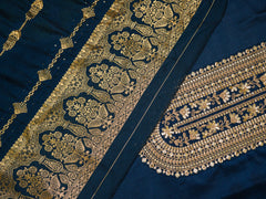 Chinon Silk Fabric Navy Blue Colour Top Bottom Dupatta Set-MLWSHKS4352MBL