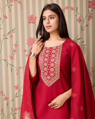 Chinon Silk Fabric Maoon Colour Top Bottom Dupatta Set-MLWSHKS4354MRN
