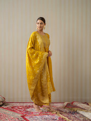 Chinon Silk Fabric Mustard Colour Top Bottom Dupatta Set-MLWSHKS4355MUS