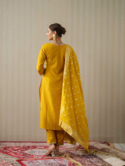 Chinon Silk Fabric Mustard Colour Top Bottom Dupatta Set-MLWSHKS4355MUS