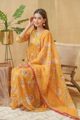 Chhifon Fabric Mustard colour Top Bottom Dupatta Set-MLWSHKS4358MUS