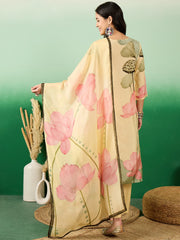 Muslin fabric Cream Colour Top Bottom Dupatta Set-MLWSHKS4360CRM