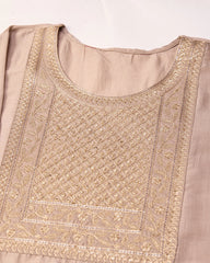 Chhifon Fabric Cream colour Top Bottom Dupatta Set-MLWSHKS4363CRM