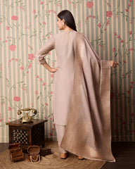 Chhifon Fabric Cream colour Top Bottom Dupatta Set-MLWSHKS4363CRM