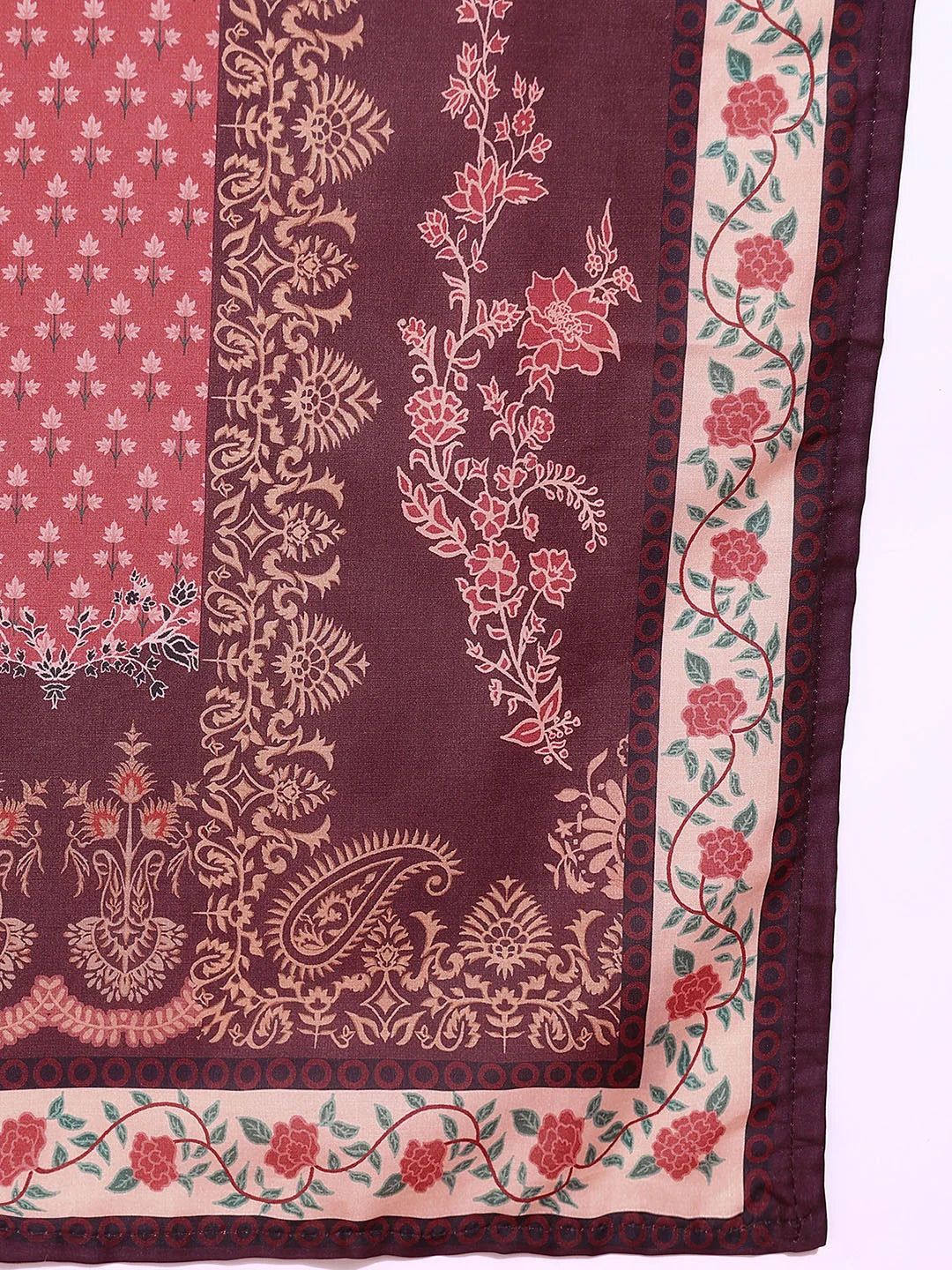 Poly Muslin Fabric Coffie Brown colour Top Bottom Dupatta Set