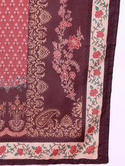 Poly Muslin Fabric Coffie Brown colour Top Bottom Dupatta Set-MLWSHKS4364CBR