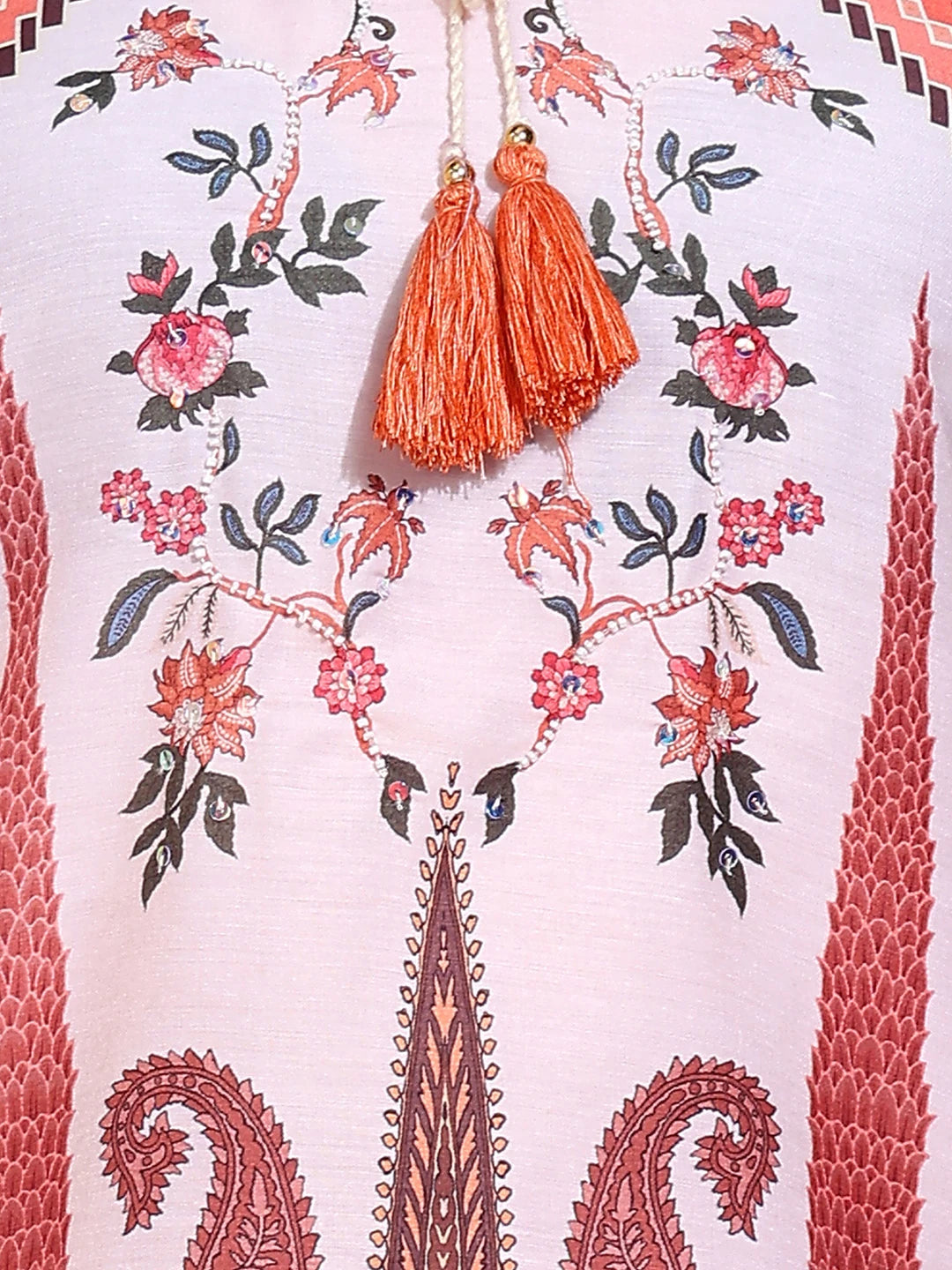 Poly Muslin Fabric Peach colour Top Bottom Dupatta Set