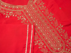 Red Colour Roman Silk Top Bottom With Jequard Dupatta Set-MLWSHKS4372RED