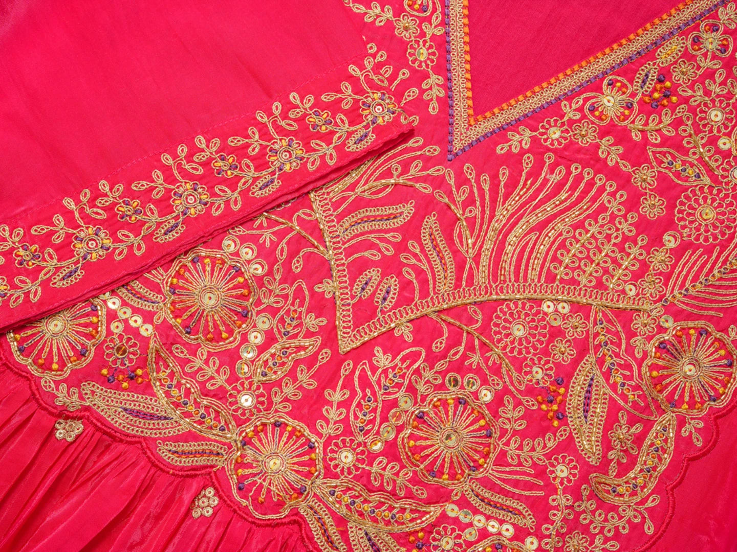 Pink Colour Roman Silk Top Bottom With Jequard Dupatta Set