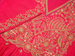 Pink Colour Roman Silk Top Bottom With Jequard Dupatta Set-MLWSHKS4373PNK