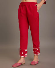 Red Colour Reyon Fabric Top Bottom Dupatta Set-MLWSHKS4375RED