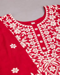 Red Colour Reyon Fabric Top Bottom Dupatta Set-MLWSHKS4375RED