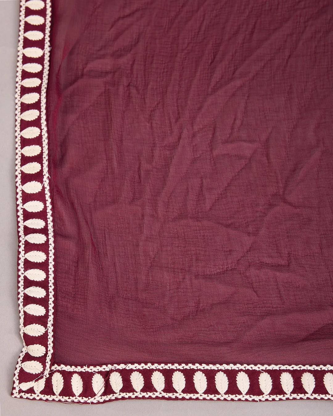 Wine Colour Reyon Fabric Top Bottom Dupatta Set