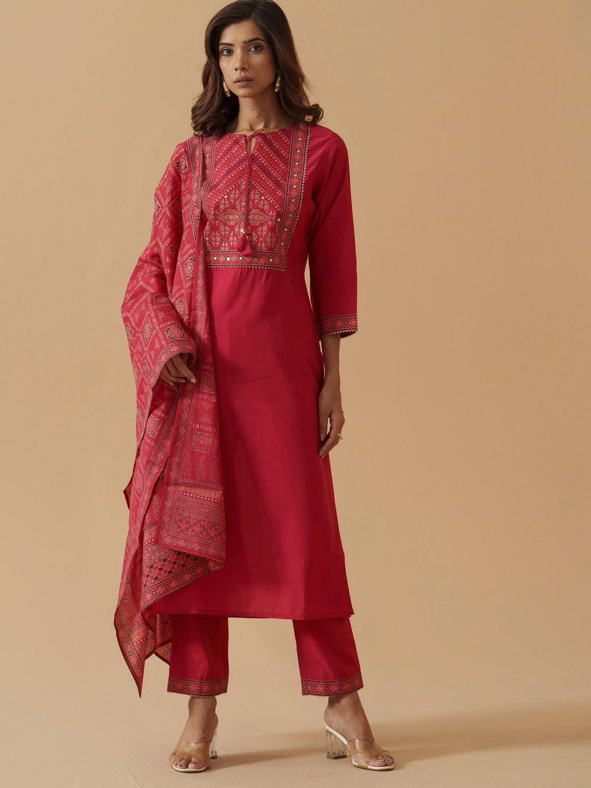 Rani Colour Roman Silk Top Bottom With Jequard Dupatta Set-MLWSHKS4377PNK