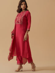 Rani Colour Roman Silk Top Bottom With Jequard Dupatta Set-MLWSHKS4377PNK