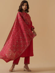 Rani Colour Roman Silk Top Bottom With Jequard Dupatta Set-MLWSHKS4377PNK