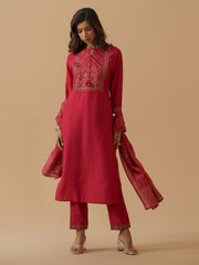 Rani Colour Roman Silk Top Bottom With Jequard Dupatta Set-MLWSHKS4377PNK