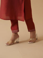 Maroon Colour Roman Silk Top Bottom With Jequard Dupatta Set-MLWSHKS4378MRN