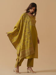 Green Colour Roman Silk Top Bottom With Jequard Dupatta Set-MLWSHKS4379GRN