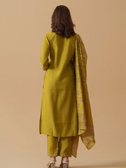 Green Colour Roman Silk Top Bottom With Jequard Dupatta Set-MLWSHKS4379GRN