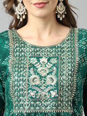 Reyon Cotton Green Colour Nayra Cut Printed Kurti For Women-MLWSHKU4334GRN