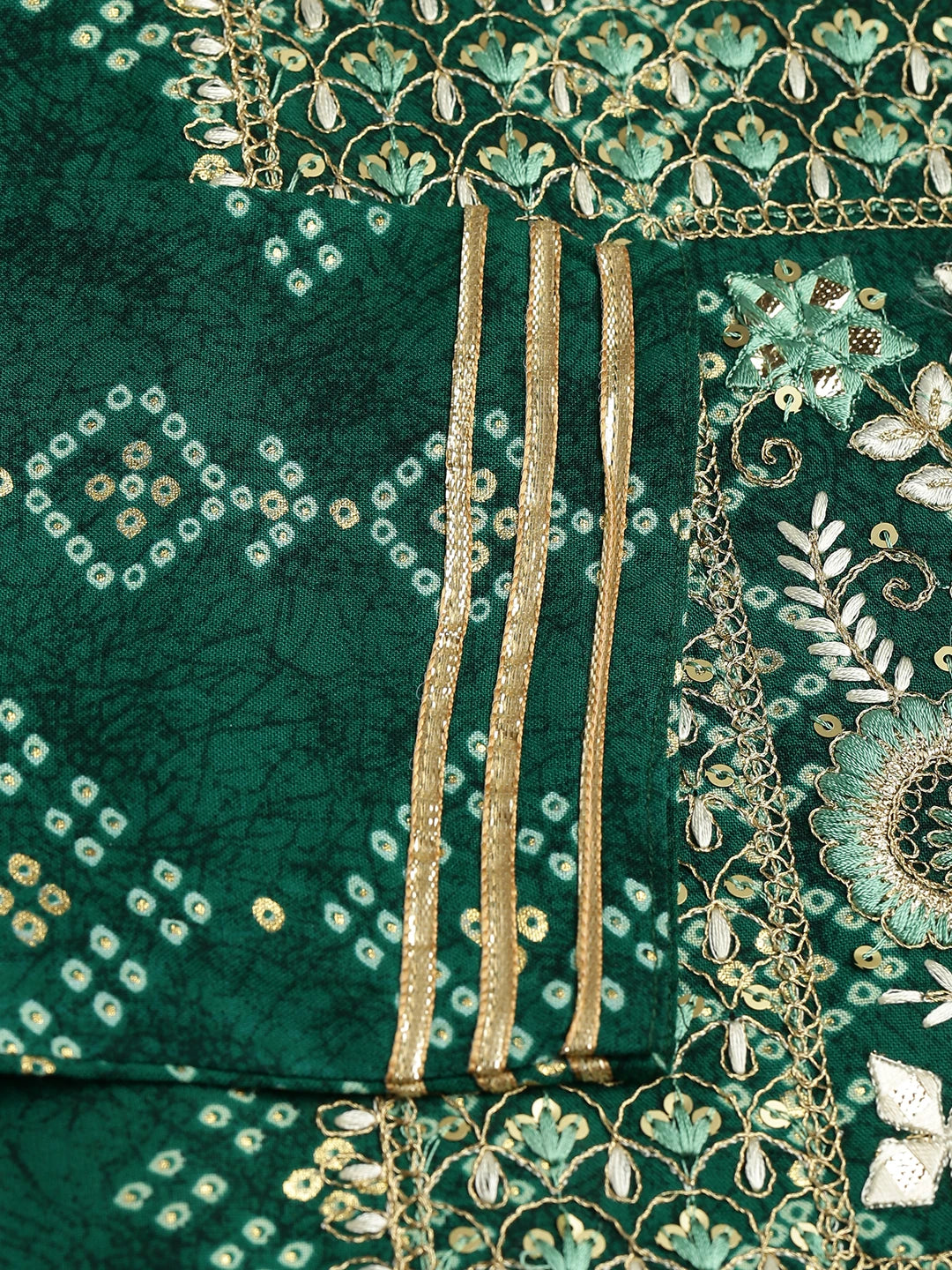 Reyon Cotton Green Colour Nayra Cut Printed Kurti For Women