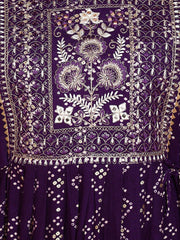 Reyon Cotton Purple Colour Nayra Cut Printed Kurti For Women-MLWSHKU4335PUP