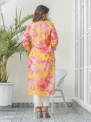 Peach Colour Muslin Fabric Floral Printed Kurti-MLWSHKU4337PCH