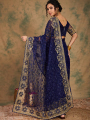 Womens Fashion Ethnic Navy Blue Color Sarees-MLSHWSA1140NBL0ONE