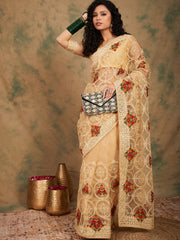 Womens Fashion Ethnic Beige Color Sarees-MLSHWSA1142BEI0ONE