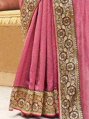 Women's Cotton Blend Light Blue Woven Design Designer Saree With Blouse Piece-MYSHA82302